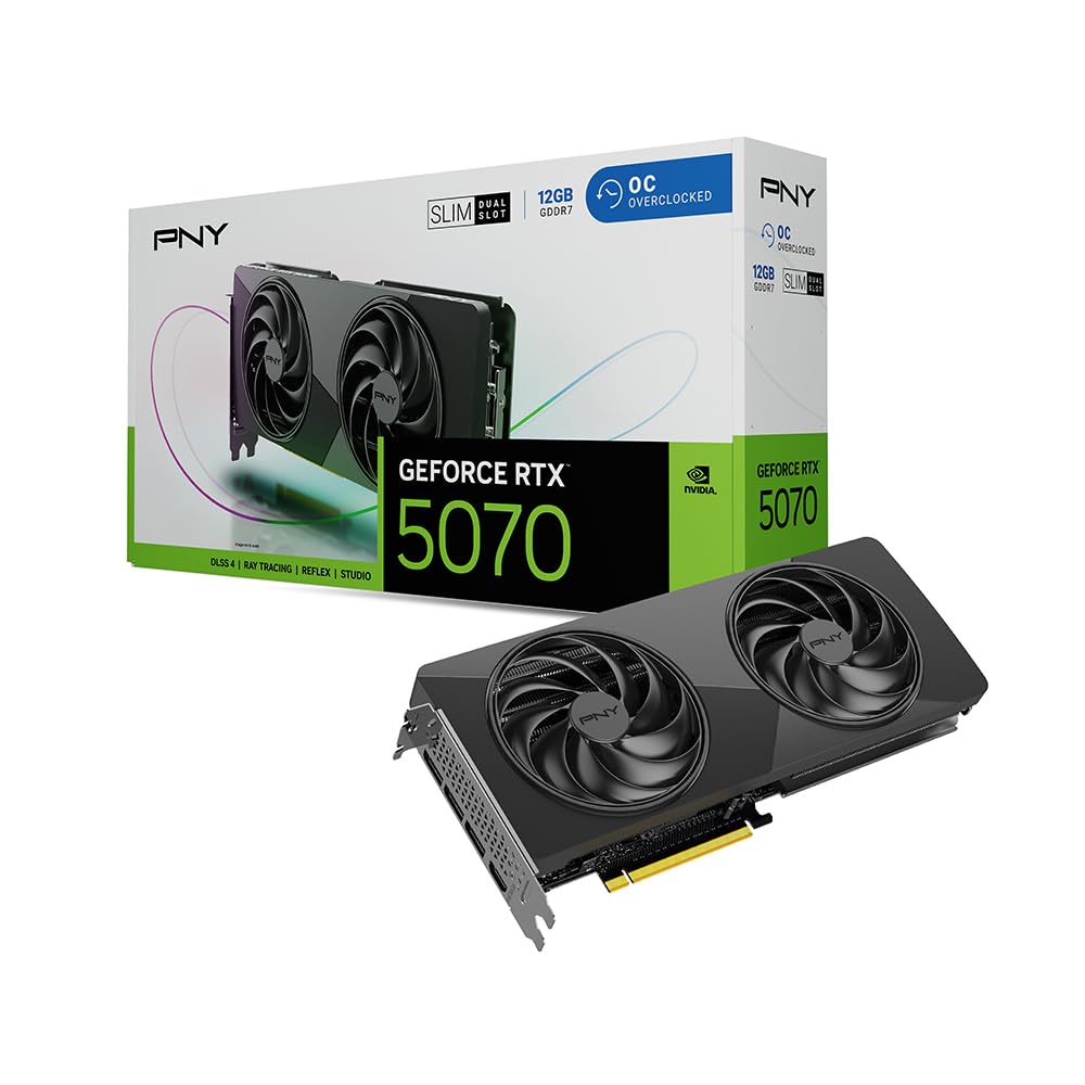 PNY NVIDIA GeForce RTX™ 5070 Epic-X™ ARGB OC Triple Fan, Graphics Card,Blackwell Architecture, DLSS 4