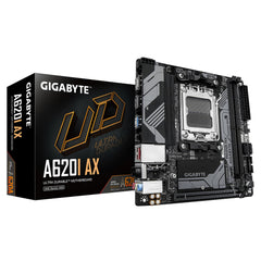 GIGABYTE A620I AX (AM5/ LGA 1718/ AMD/ A620/ Mini-ITX/ 5-Year Warranty/ DDR5/ Single M.2/ PCIe 4.0/ USB 3.2 Gen1 Type-C/Realtek Wi-Fi 6E/ Realtek 2.5GbE/ Q-Flash Plus/PCIe EZ-Latch/Motherboard)