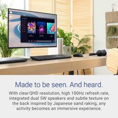 Dell S2725DS Monitor - 27 Inch, QHD (2560x1440) Display, 100Hz refresh rate, 1500:1 contrast ratio, TÜV Rheinland Eye comfort 4 Star,Integrated 2x5W speaker, Height/Tilt/Swivel/Pivot- Ash White color