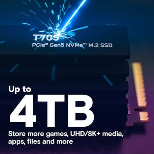 Crucial T710 1TB Gen5 NVMe SSD, Up to 14,900 MB/s, PCIe 5.0 M.2 2280, Internal Solid State Drive, Compatible with Laptop, Desktop, +Acronis Software - CT1000T710SSD8-01