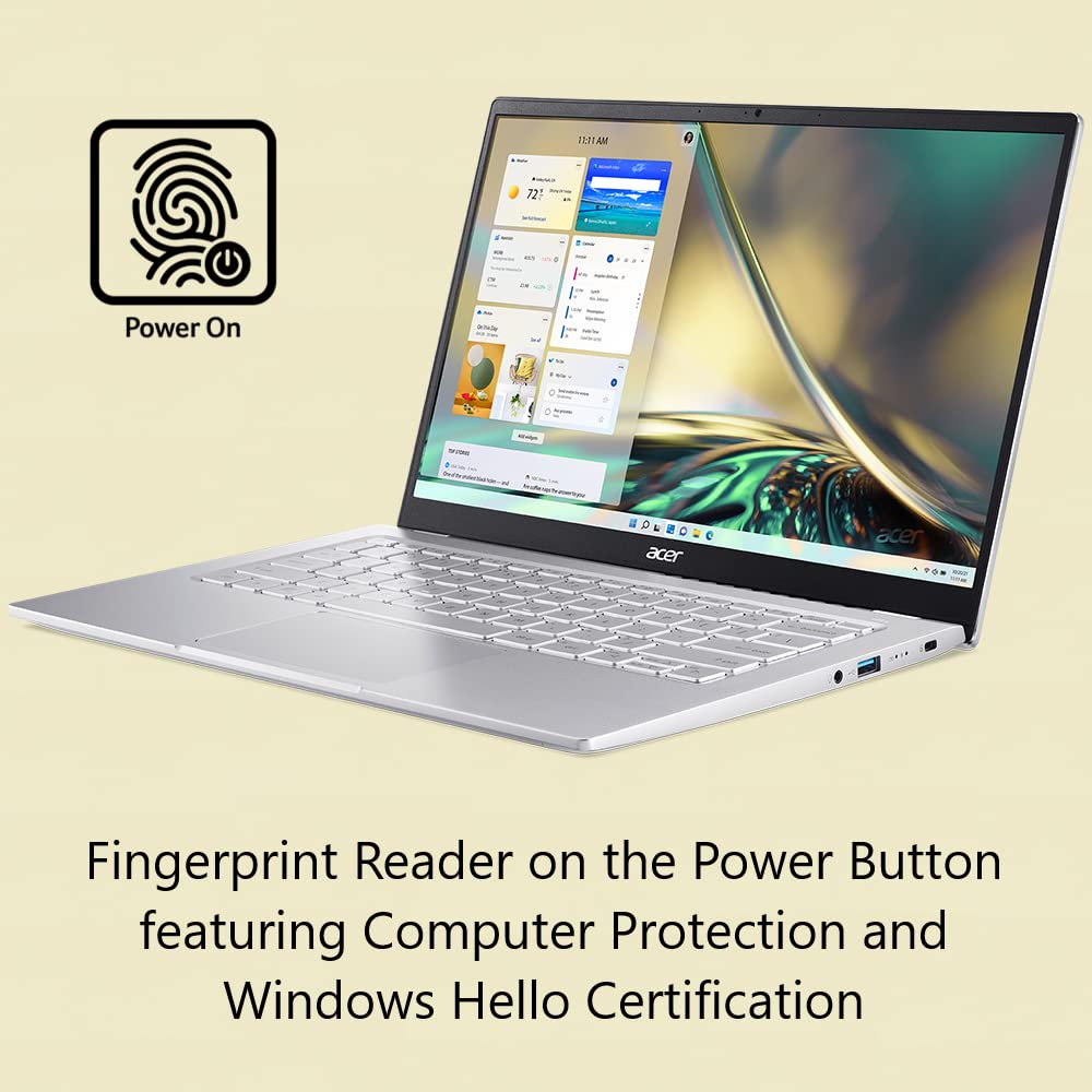 Acer Swift 3 Thin & Light Laptop | 14" Full HD IPS 100% sRGB Display | AMD Ryzen 7 5700U Octa-Core Processor | 8GB LPDDR4X | 512GB NVMe SSD | WiFi 6 | Backlit KB | FPR | Amazon Alexa | SF314-43-R2YY