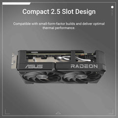 ASUS Dual Radeon™ RX 9060 XT 8GB GDDR6 Graphics Card (PCIe 5.0, HDMI 2.1b, DisplayPort 2.1a, 2.5-Slot Design, Axial-tech Fan Design, 0dB Technology, and More)