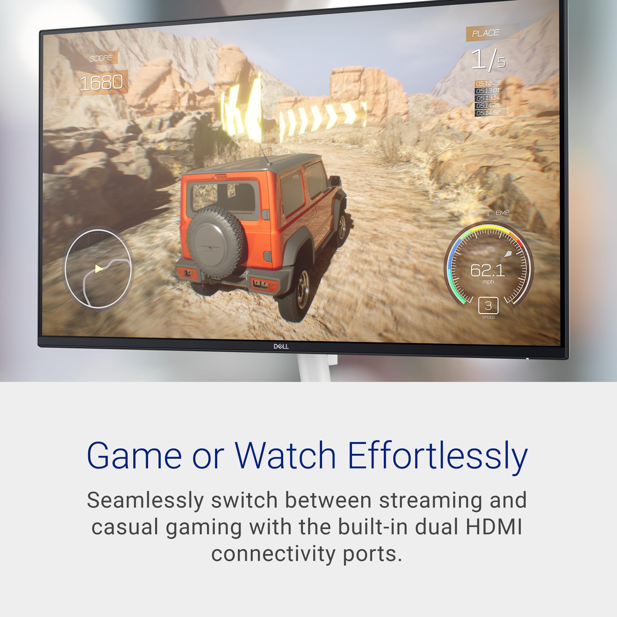 Dell S2725DS Monitor - 27 Inch, QHD (2560x1440) Display, 100Hz refresh rate, 1500:1 contrast ratio, TÜV Rheinland Eye comfort 4 Star,Integrated 2x5W speaker, Height/Tilt/Swivel/Pivot- Ash White color
