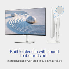 Dell S2725DS Monitor - 27 Inch, QHD (2560x1440) Display, 100Hz refresh rate, 1500:1 contrast ratio, TÜV Rheinland Eye comfort 4 Star,Integrated 2x5W speaker, Height/Tilt/Swivel/Pivot- Ash White color