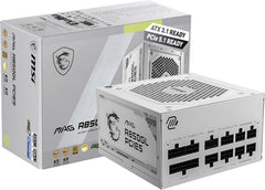 MSI MAG A850GL PCIE5 White, Fully Modular Compact Gaming 850W Power Supply, 80+ Gold, ATX 3.1 & PCIe 5.1 Ready
