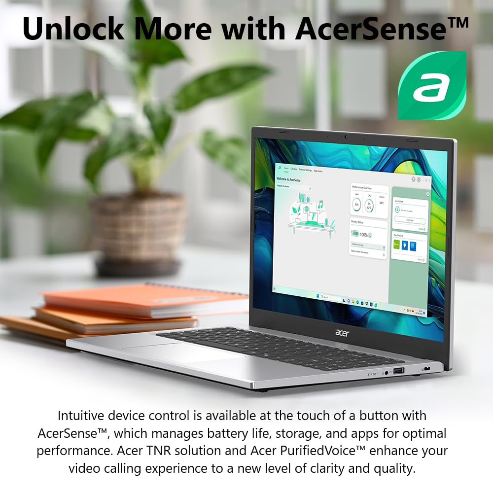 Acer Aspire Go 15 AI Ready Laptop | 15.6" FHD (1920 x 1080) IPS Display | Intel Core 3 Processor N355 | Intel Graphics | 8GB DDR5 | 128GB UFS | Wi-Fi 6 | Windows 11 Home in S Mode | AG15-32P-352Z
