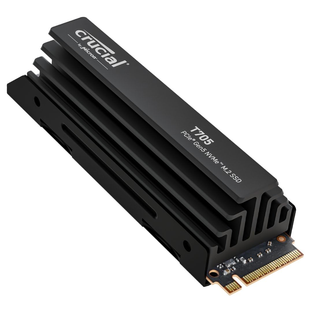 Crucial T710 1TB Gen5 NVMe SSD, Up to 14,900 MB/s, PCIe 5.0 M.2 2280, Internal Solid State Drive, Compatible with Laptop, Desktop, +Acronis Software - CT1000T710SSD8-01