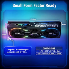 PNY NVIDIA GeForce RTX™ 5070 Epic-X™ ARGB OC Triple Fan, Graphics Card,Blackwell Architecture, DLSS 4