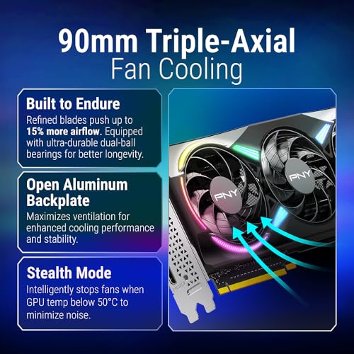 PNY NVIDIA GeForce RTX™ 5070 Epic-X™ ARGB OC Triple Fan, Graphics Card,Blackwell Architecture, DLSS 4