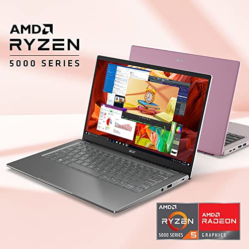 Acer Swift 3 Thin & Light Laptop | 14" Full HD IPS 100% sRGB Display | AMD Ryzen 7 5700U Octa-Core Processor | 8GB LPDDR4X | 512GB NVMe SSD | WiFi 6 | Backlit KB | FPR | Amazon Alexa | SF314-43-R2YY