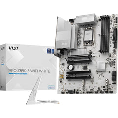 MSI PRO Z890-S WiFi White Motherboard, ATX - Supports Intel Core Ultra Processors (Series 2), LGA 1851 - DDR5 Memory Boost (8600+ MT/s OC), PCIe 5.0 x16 & 4.0 x16, M.2 Gen5, Wi-Fi 7, 2.5G LAN