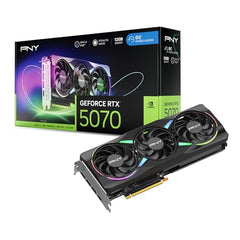 PNY NVIDIA GeForce RTX™ 5070 Epic-X™ ARGB OC Triple Fan, Graphics Card,Blackwell Architecture, DLSS 4