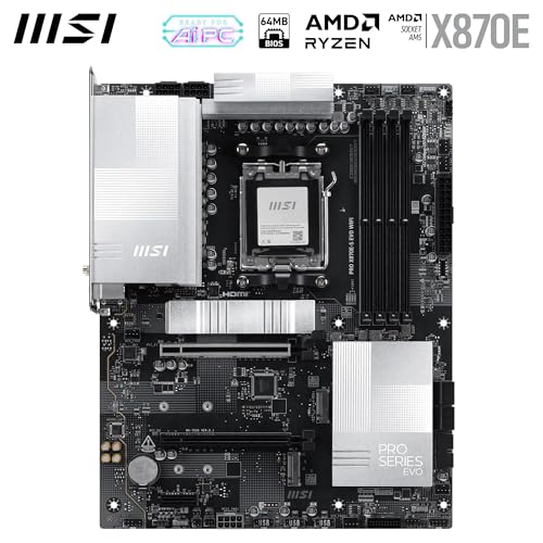 MSI MPG X870E Carbon WiFi Gaming Motherboard (AMD Ryzen 9000/8000/7000 Series Processors, AM5, DDR5, PCIe 5.0, M.2 Gen5, SATA 6Gb/s, USB 40Gbps, HDMI, Wi-Fi 7, Bluetooth 5.4, 5Gbps LAN, ATX)